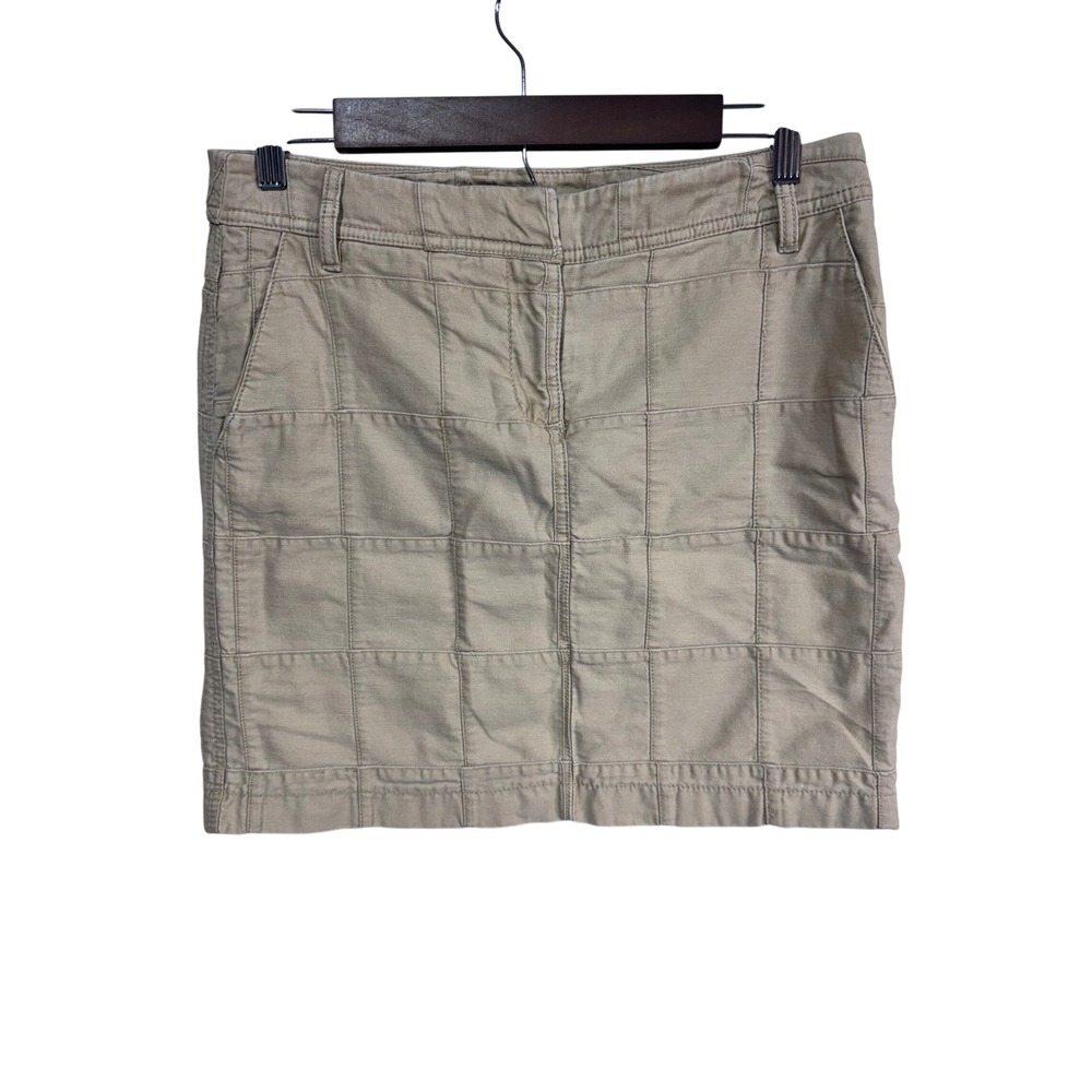 LOFT Size 2 Tan Skirt Patchwork Khaki Mini Patchwork Beige Utility Casual Preppy